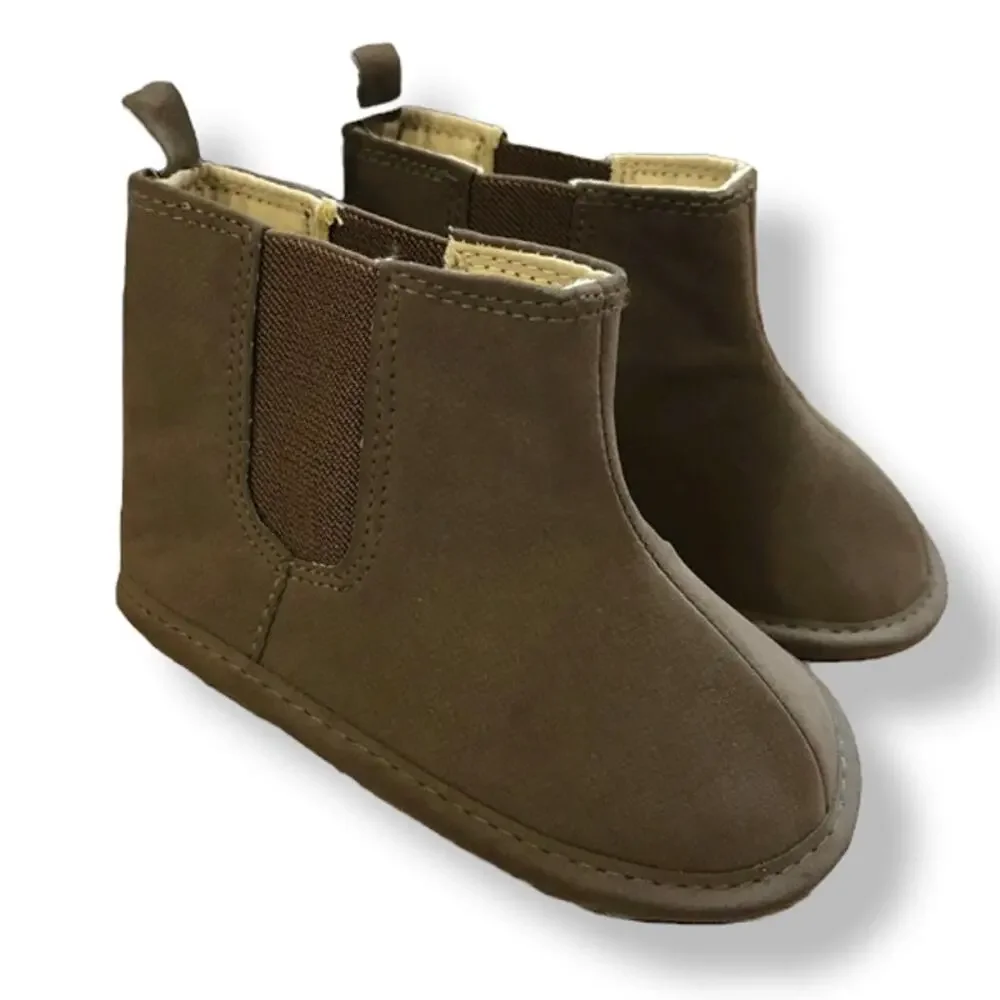 Old Navy Girls Boys Boots Size 18-24 mo 5 Brown October Soft Sole NEW